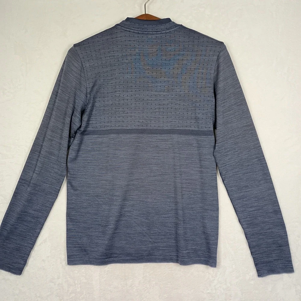 Nike‎ Dri-FIT Mens Quarter Zip Pullover Heathered Blue Grey Performance Top M
